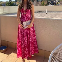 Scanlan Theodore Silk Cotton Print Strappy Dress Print Pink Size AU 8 for rent on The Volte - image 1