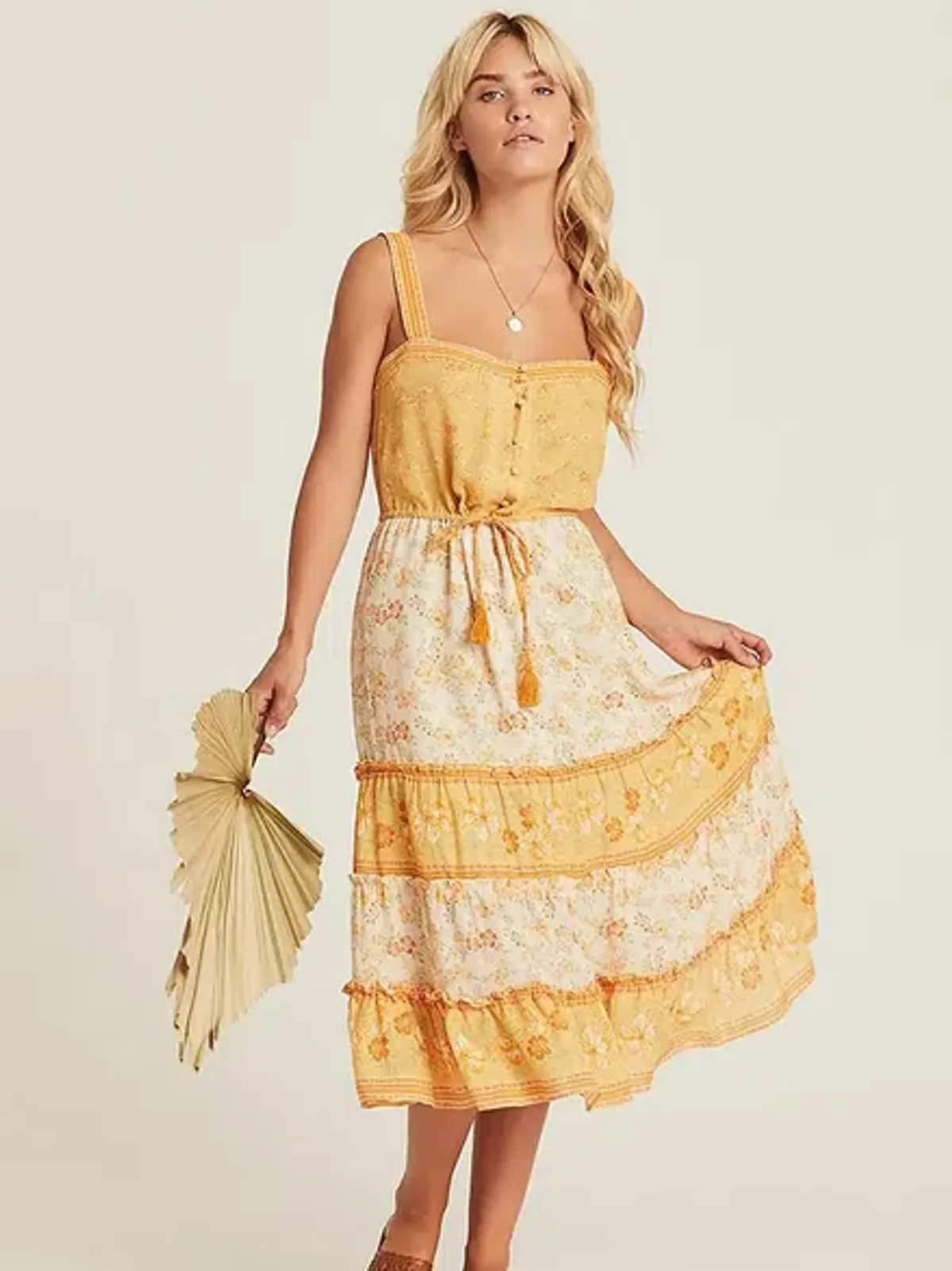 Spell & The Gypsy Arnhem Lily Sundress Lemon Drop Size AU 6 for rent on The Volte - main image