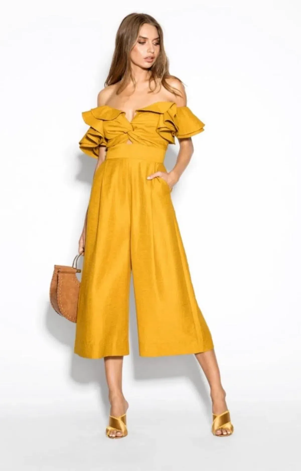 Sheike Jumpsuit Yellow Size AU 16 for rent on The Volte - main image