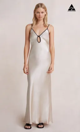 BEC & BRIDGE SAND KARA KEYHOLE DRESS - SIZE 10 AU/6 US (RRP $280) for rent on The Volte - image 1