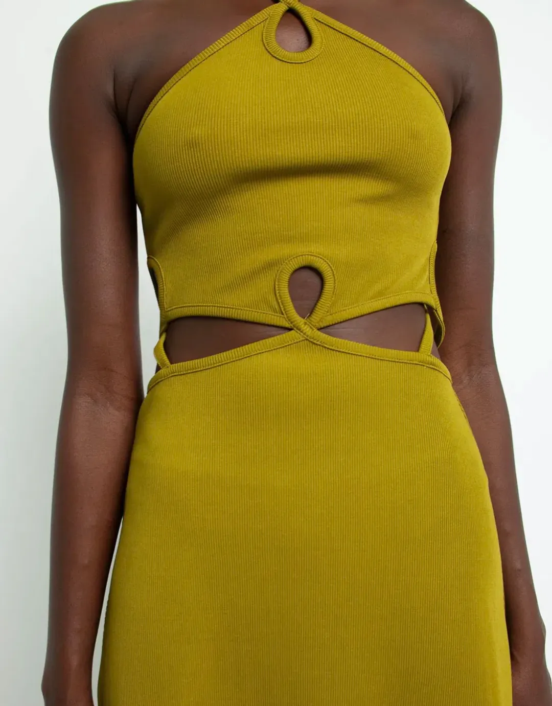 Christopher Esber Loophole Cutaway Sleeveless Midi Dress Green Size 8 for rent on The Volte - main image