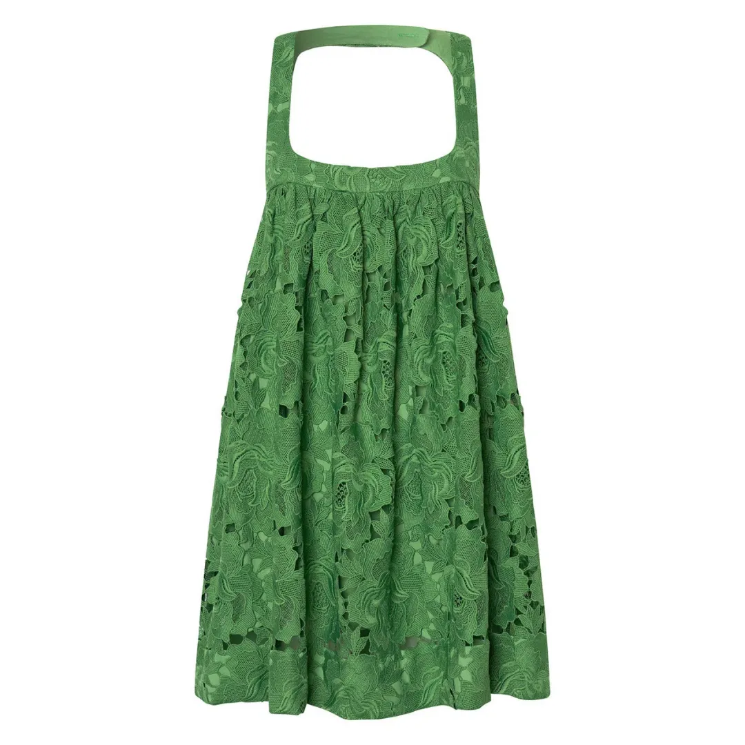 Oroton Lace Sun Dress in Garden Green Size 6 for rent on The Volte - main image
