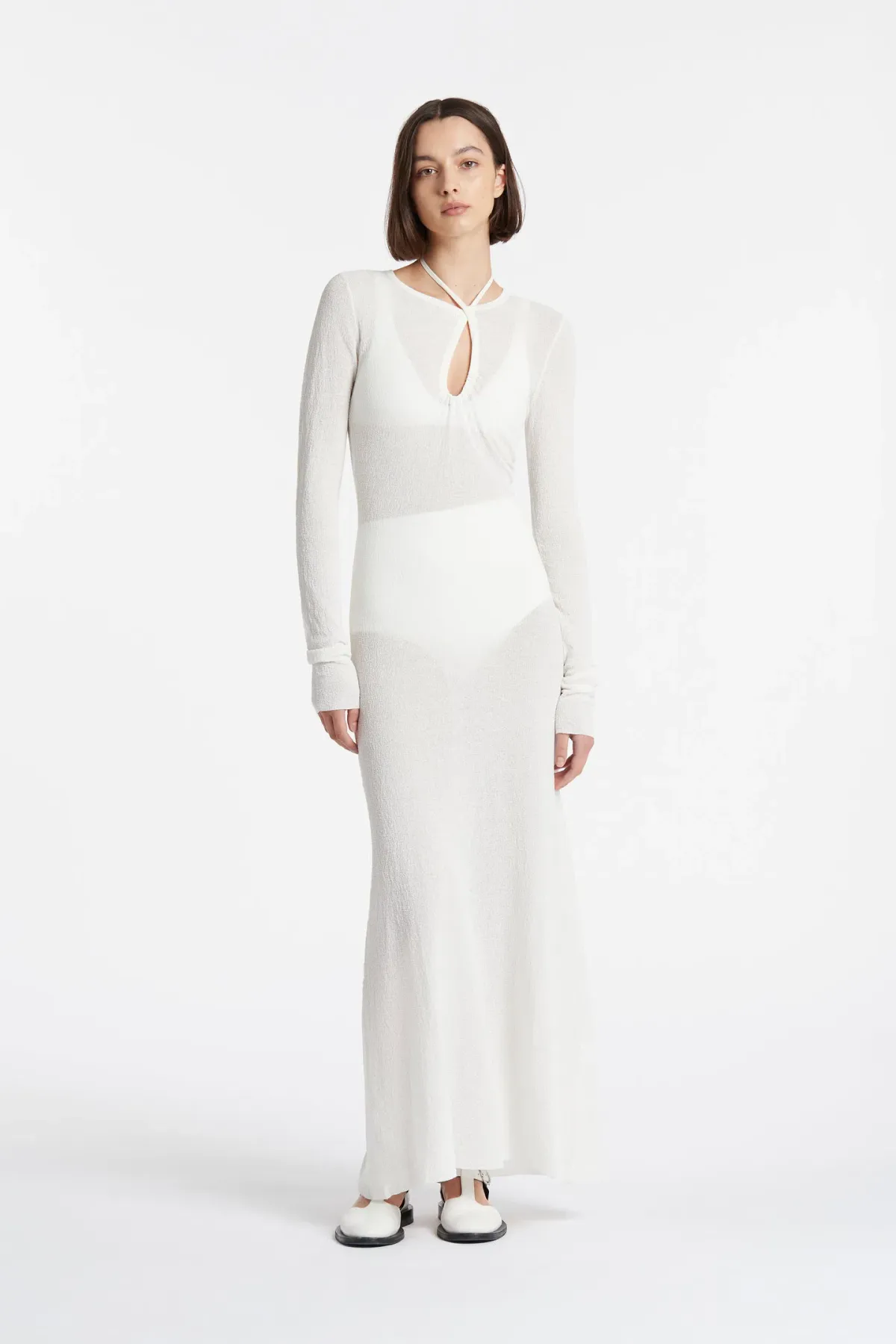 Sir the Label Emmeline Halter Long Sleeve Dress White Size 6 for rent on The Volte - main image