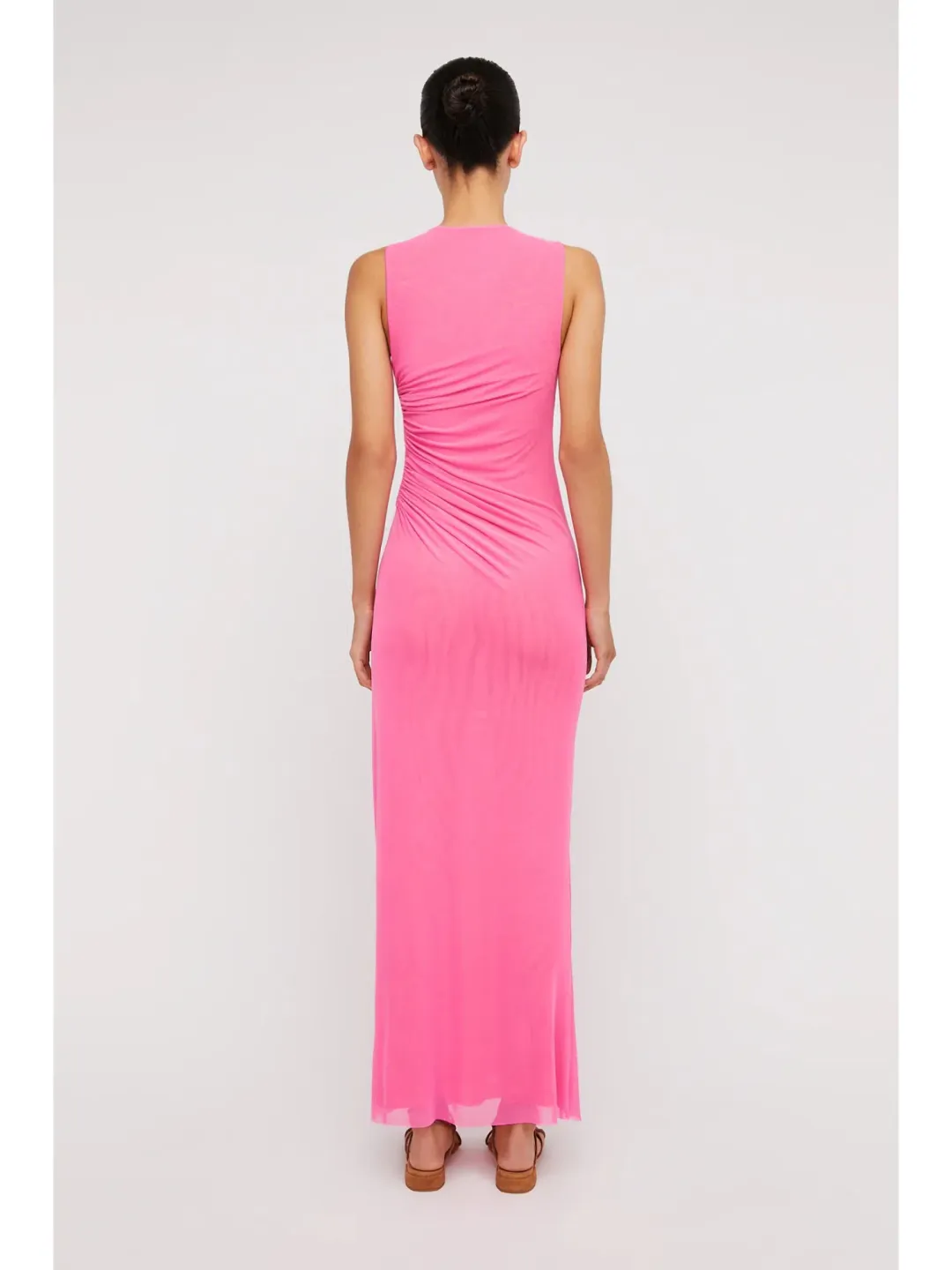Scanlan Theodore Italian Mesh Gathered Dress Pink Size AU 6 for rent on The Volte - main image