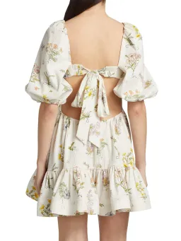Zimmermann Jeannie Puff Sleeve Mini Dress Bouquet Floral Size 0P/Au 6 for rent on The Volte - image 2