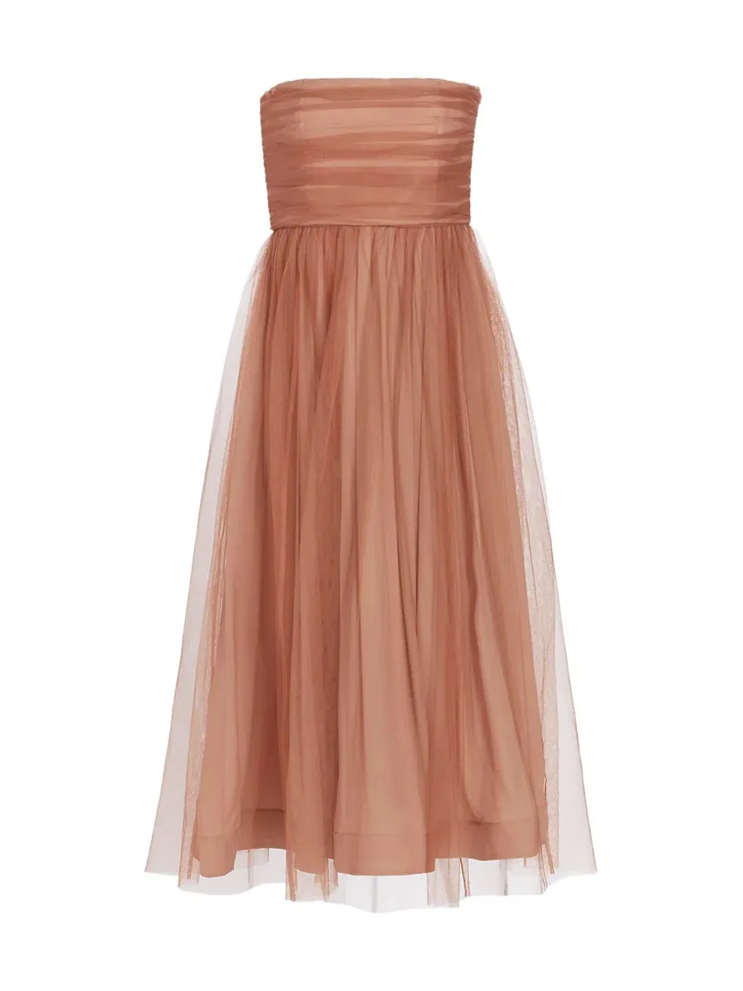 Zimmermann Tulle Strapless Midi Dress in Lipstick Size 1/AU 10 for rent on The Volte - main image