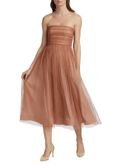 Zimmermann Tulle Strapless Midi Dress in Lipstick Size 1/AU 10 for rent on The Volte - image 2