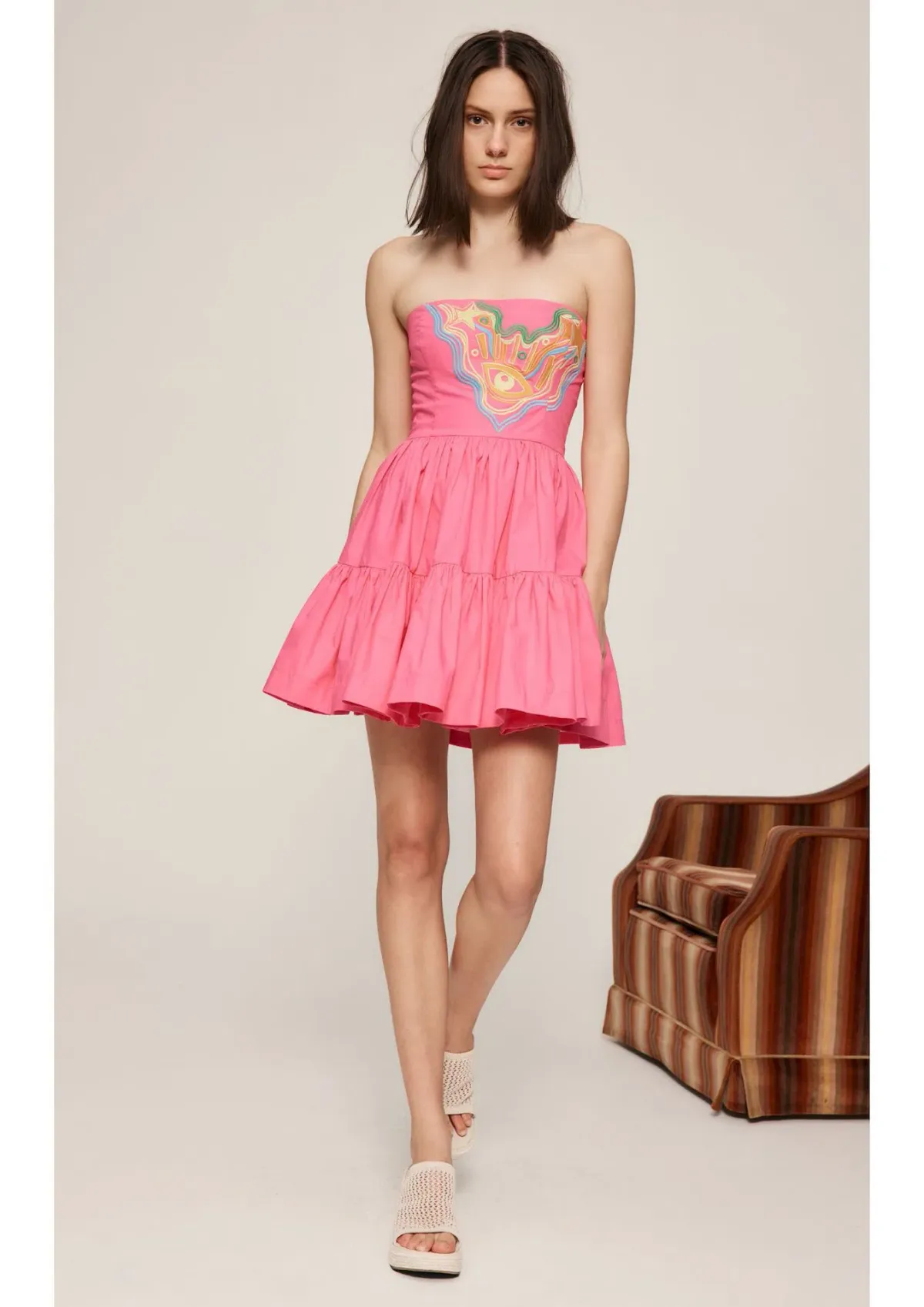 Alemais Celeste Mini Dress Pink Size 6 for rent on The Volte - main image