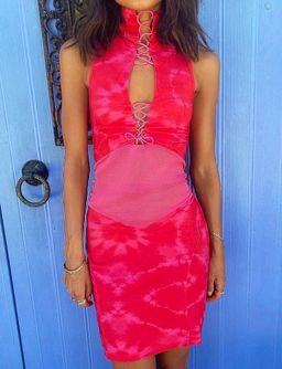 I. AM. GIA Lassona Mini Dress Pink Size 4 for rent on The Volte - image 4