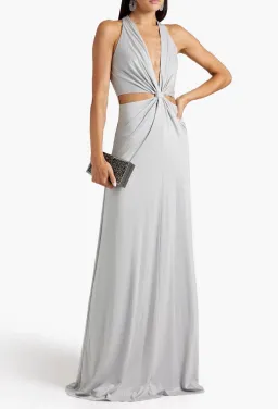 Halston twisted cutout metallic gown Grey Size AU 6 for rent on The Volte - image 1