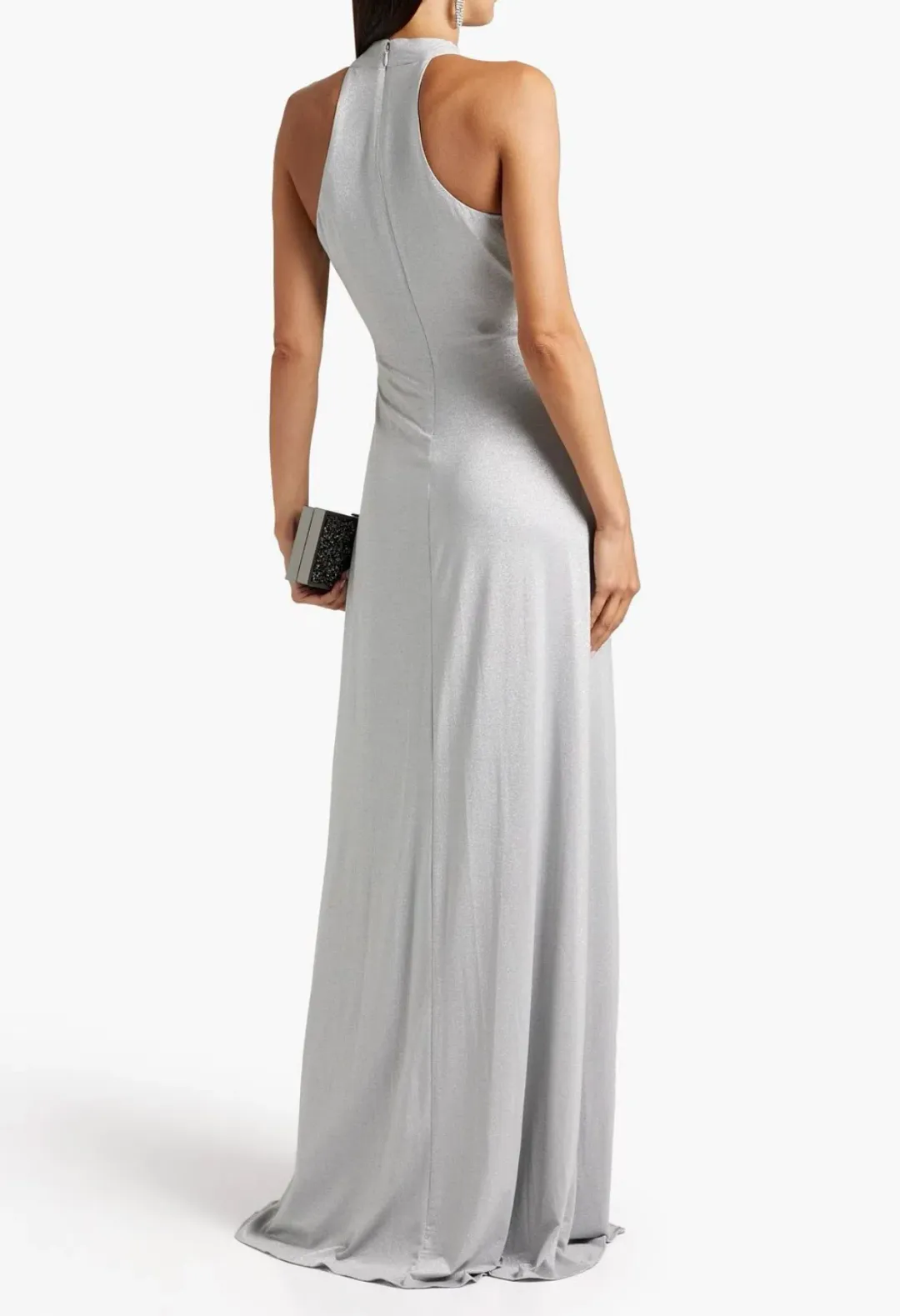 Halston twisted cutout metallic gown Grey Size AU 6 for rent on The Volte - main image