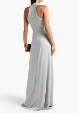 Halston twisted cutout metallic gown Grey Size AU 6 for rent on The Volte - image 2