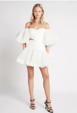 Aje Myriad Cut Out Mini Dress in White Size AU 8  for rent on The Volte - image 1