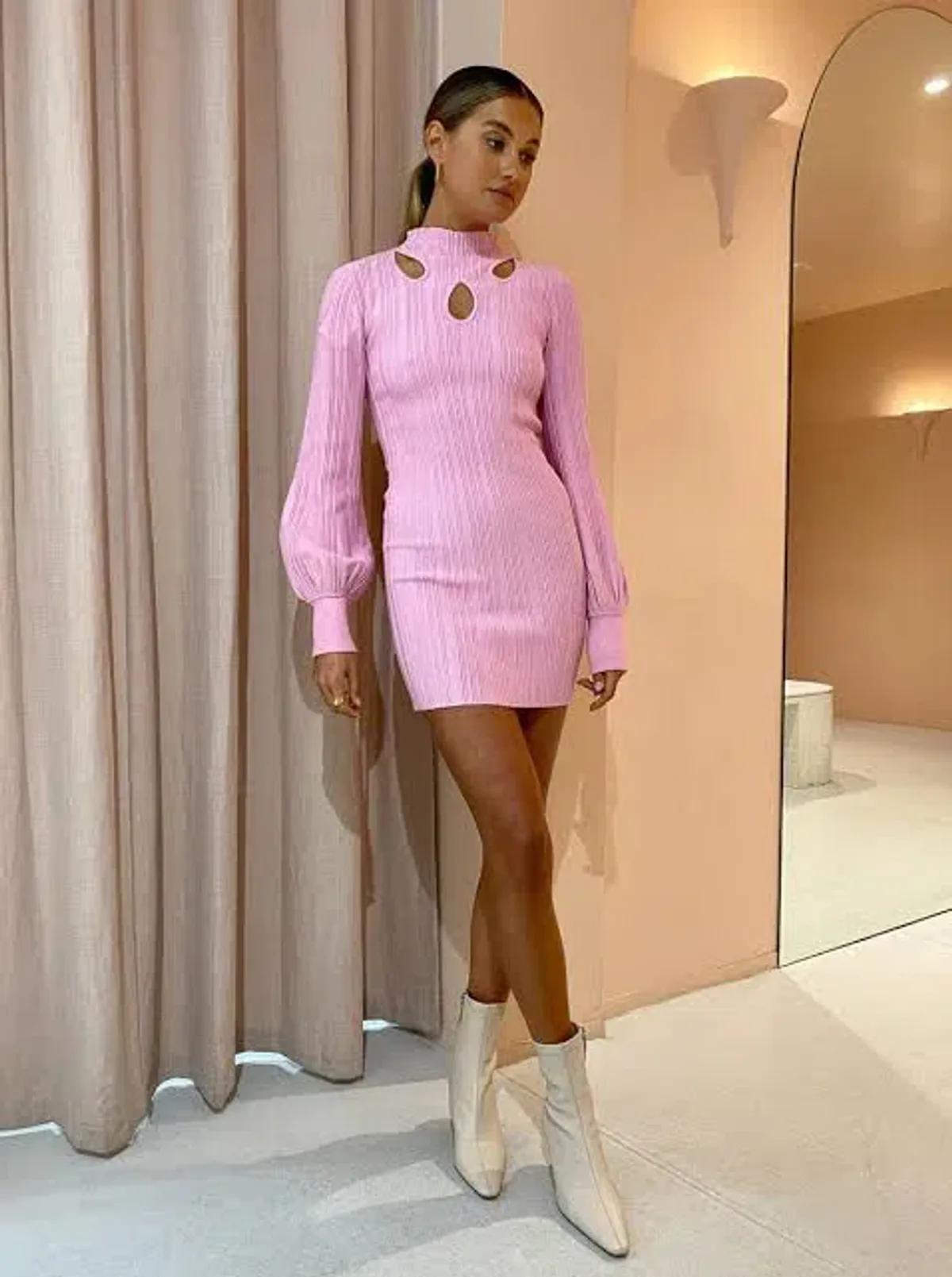 Acler Mary Dress Pink Size AU 14 for rent on The Volte - main image