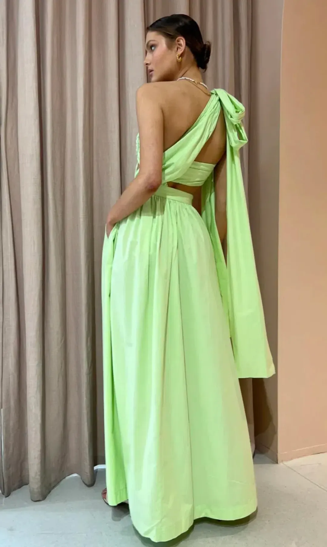 Bondi Born St Tropez Maxi Dress Green Size AU 10 for rent on The Volte - main image
