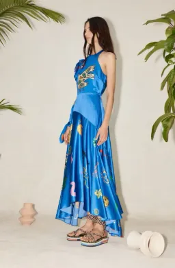 Alemais Soleil One Shoulder Midi Dress Blue Size 6 for rent on The Volte - image 3