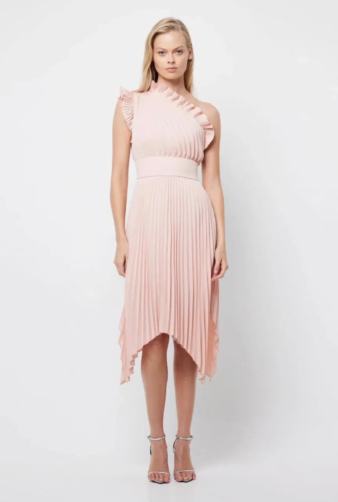 Mossman The Lady Like Midi Dress in Blush Size 8 for rent on The Volte - main image