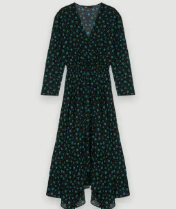 Maje Rayemia V-neck midi floral Black Size 38 / AU 10 for rent on The Volte - image 3