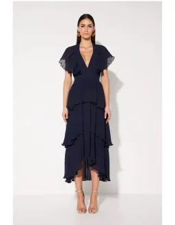 Mossman Slice of Heaven Midi Dress Navy Size AU 8  for rent on The Volte - image 1