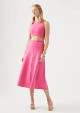 Aje Petal Knit Midi Skirt French Rose Pink Size S / AU 8 for rent on The Volte - image 1