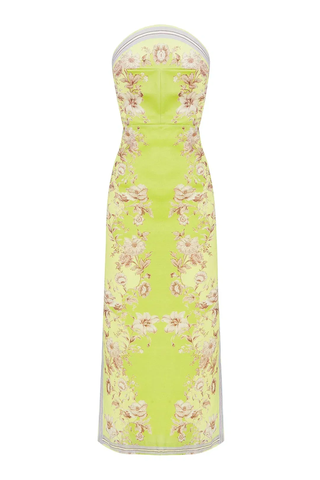 Alemais Marlow Bodice Strapless Dress Yellow Size 10 for rent on The Volte - main image