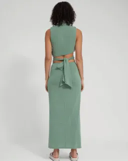 Tojha Taya Top & Skirt Set Green Size 8 for rent on The Volte - image 3