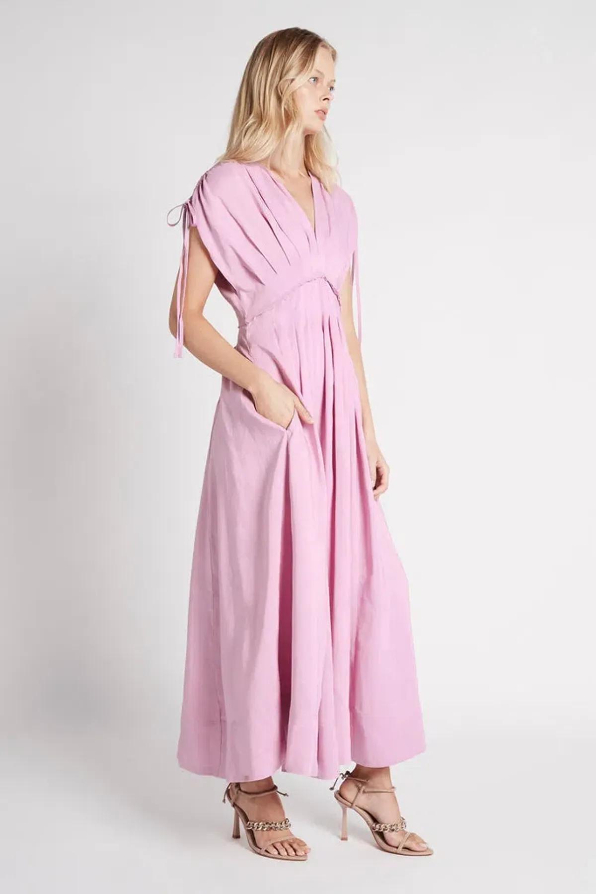 Aje Cosmos Midi Dress Pink Size L / AU 12  for rent on The Volte - main image