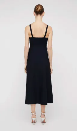 Scanlan Theodore Crepe Knit Square Neck Midi Dress Navy Size XS / Au 6 for rent on The Volte - image 3