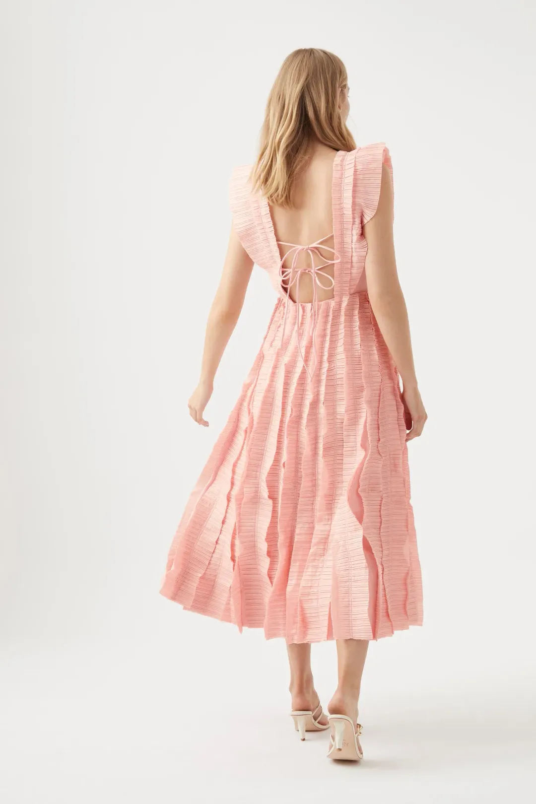 Aje Hybrid Midi Dress in Rose Pink Size AU 12 for rent on The Volte - main image