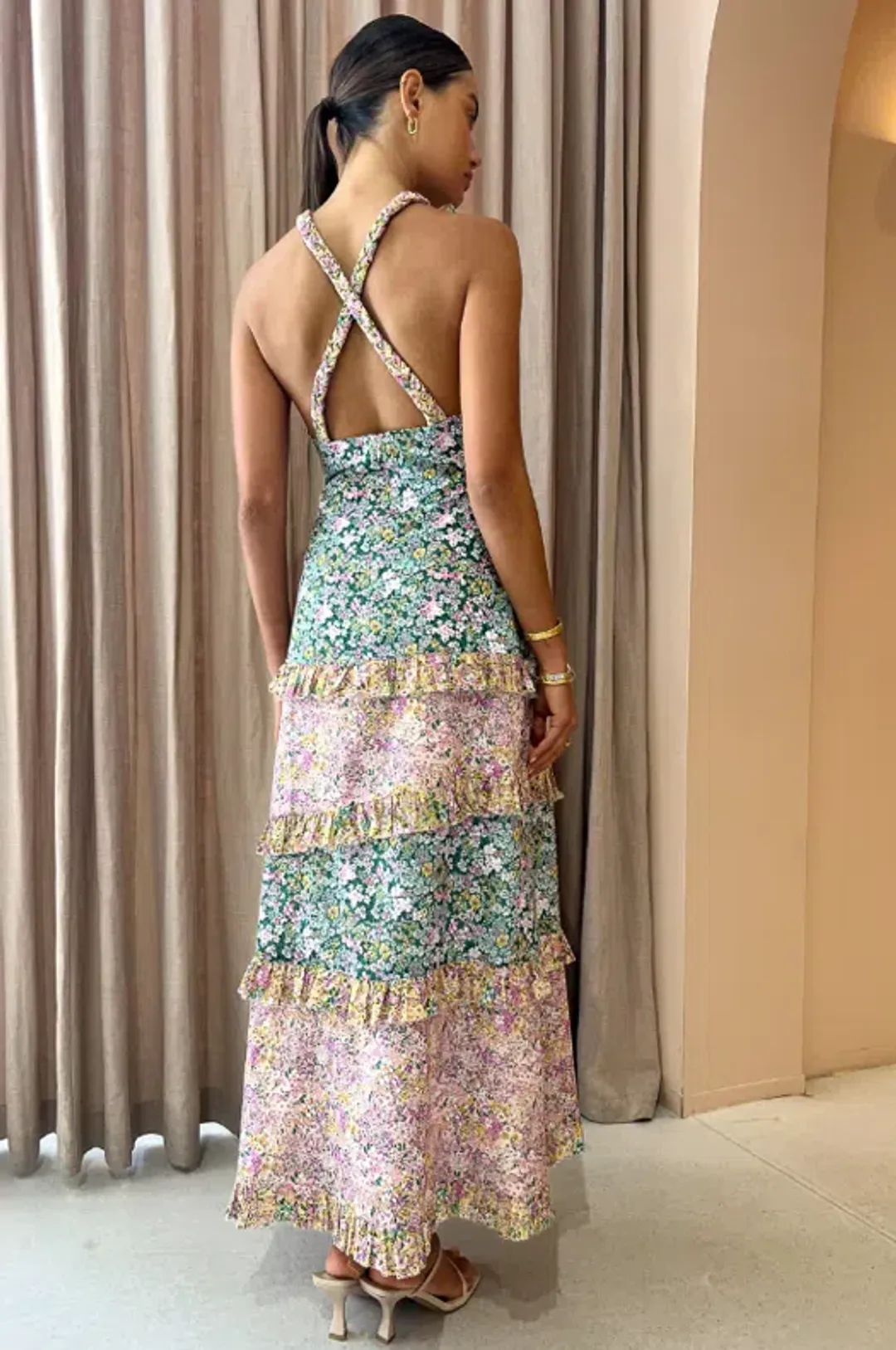 Kate Ford Zouina Dress Multi Floral Size 10 for rent on The Volte - main image