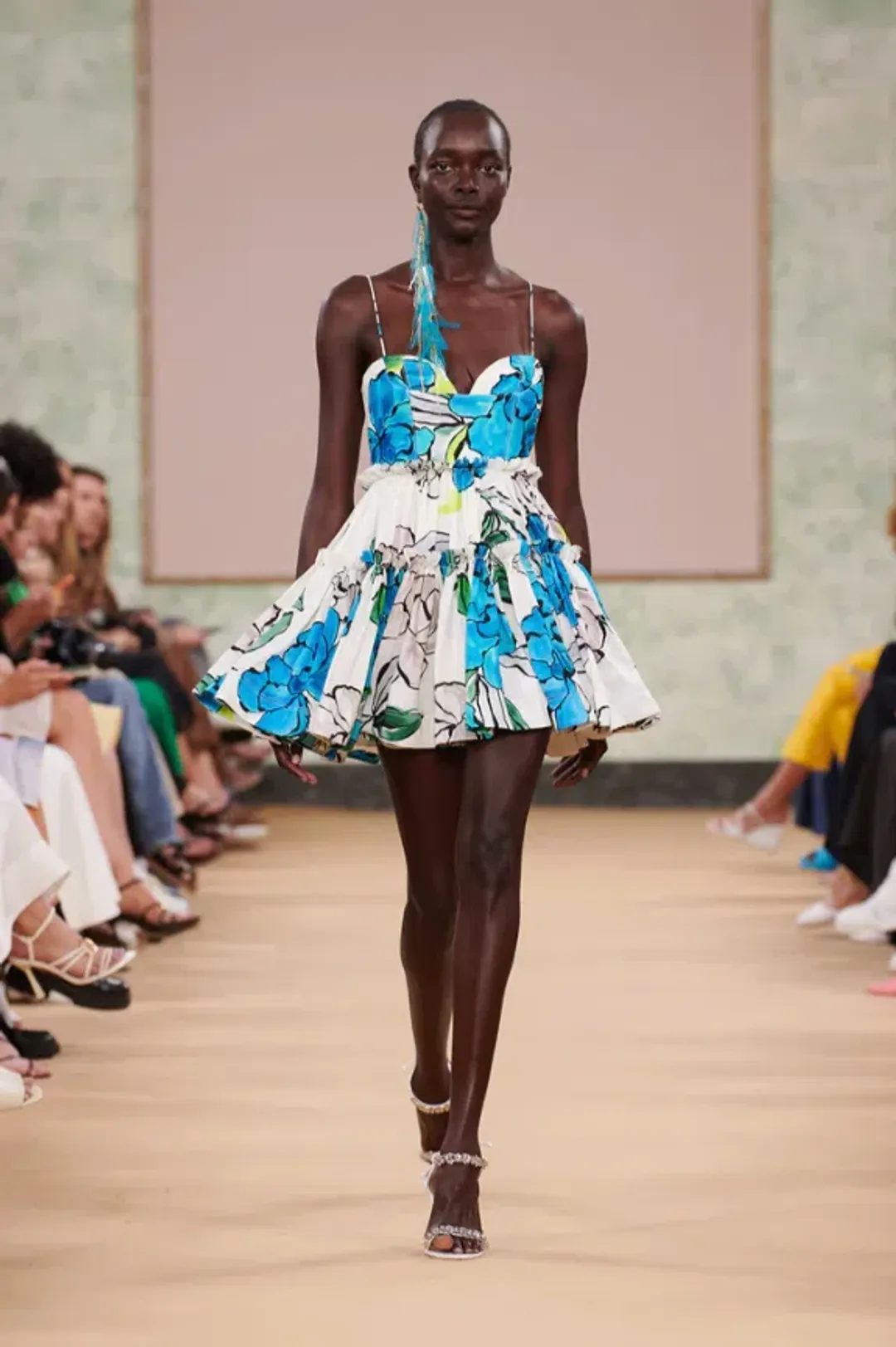 Aje Maya Tiered Mini Dress Cool Camellia Size AU 4 for rent on The Volte - main image