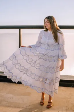 Zimmermann Cira Tiered Trimmed Dress White Size AU 16 for rent on The Volte - image 1