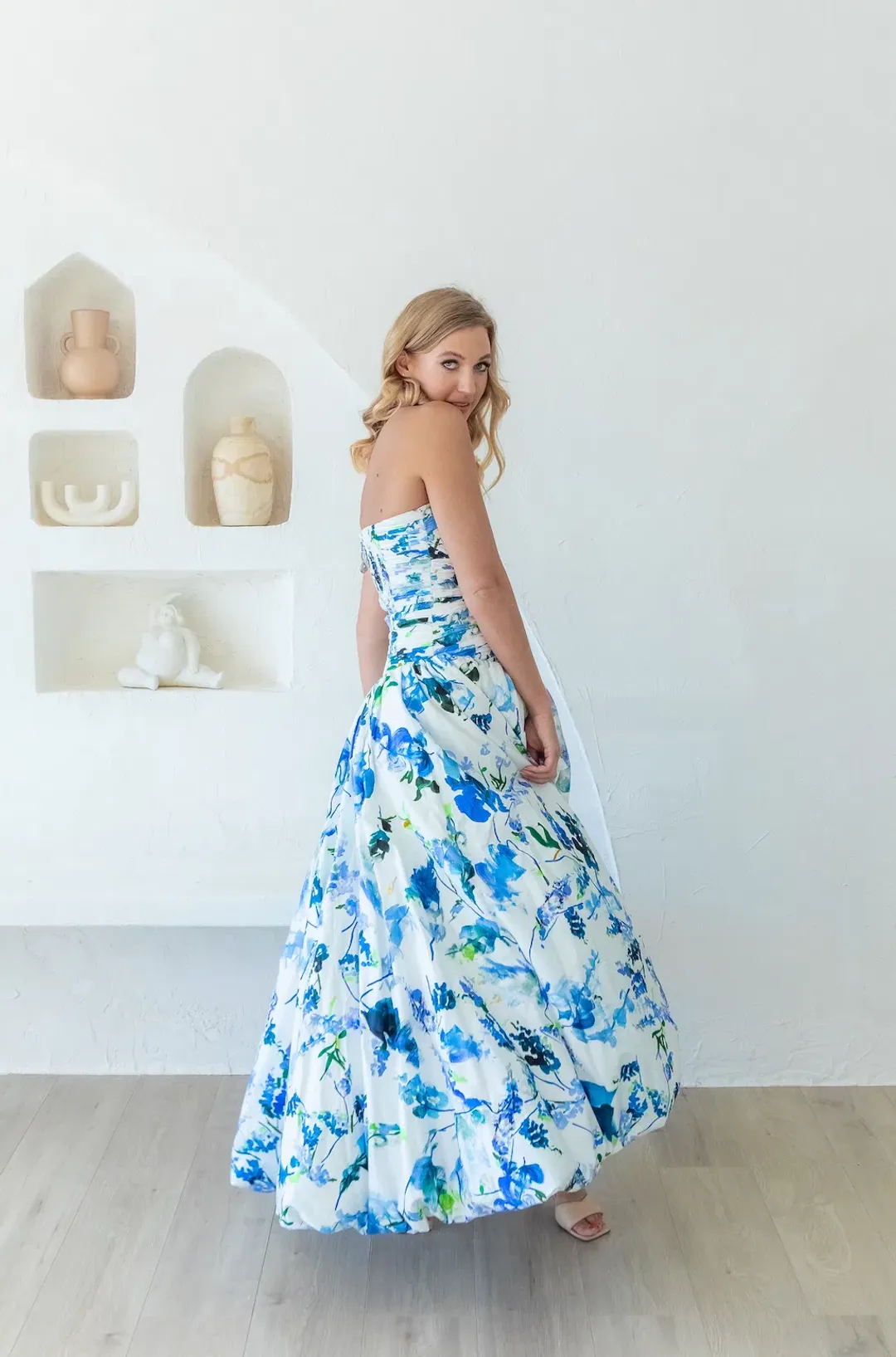 Aje Violette Bubble Hem Maxi Dress Lavenders of Provence Print Size 8 for rent on The Volte - main image