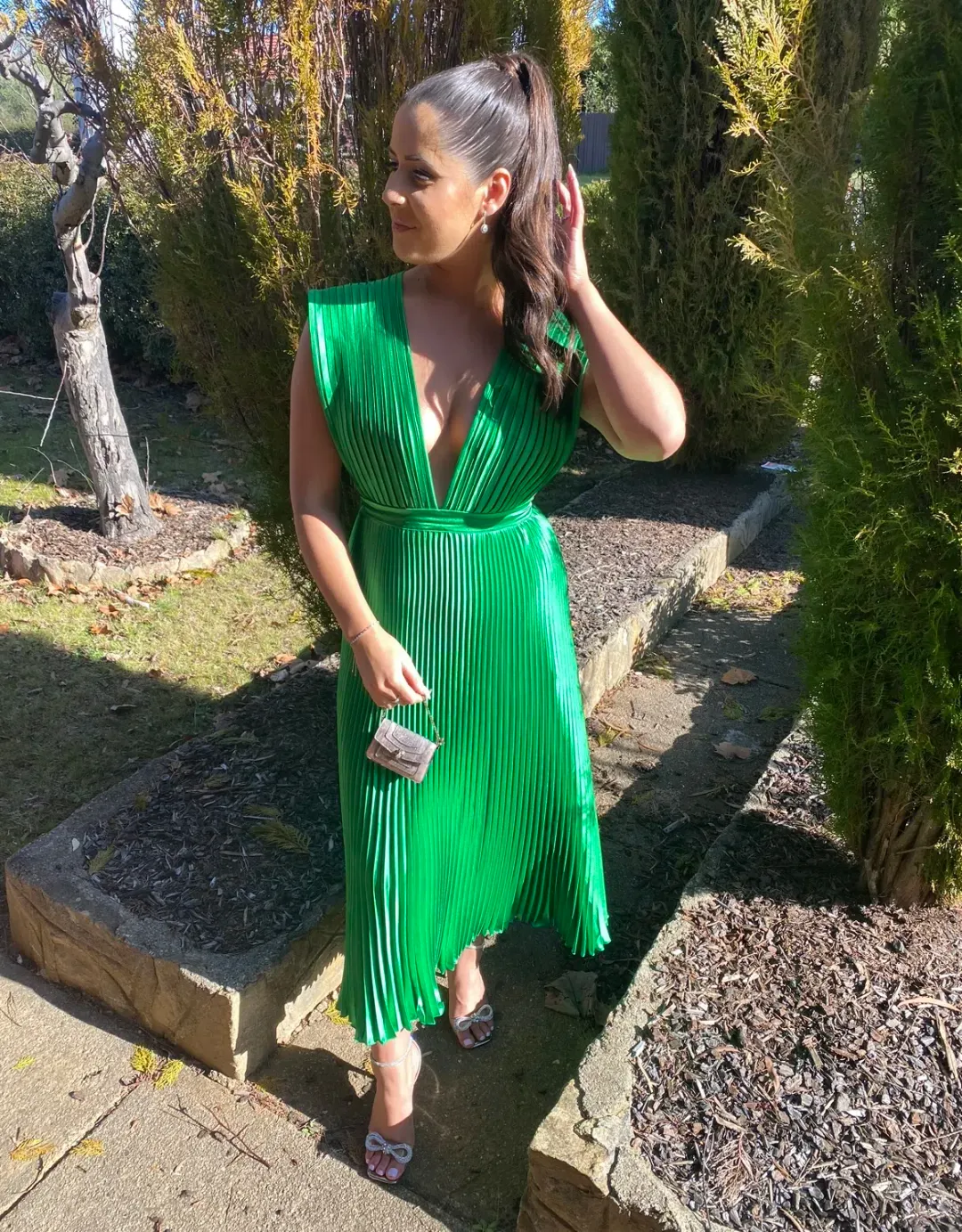 L’idee Gala Gown Bright Green Size 10 for rent on The Volte - main image