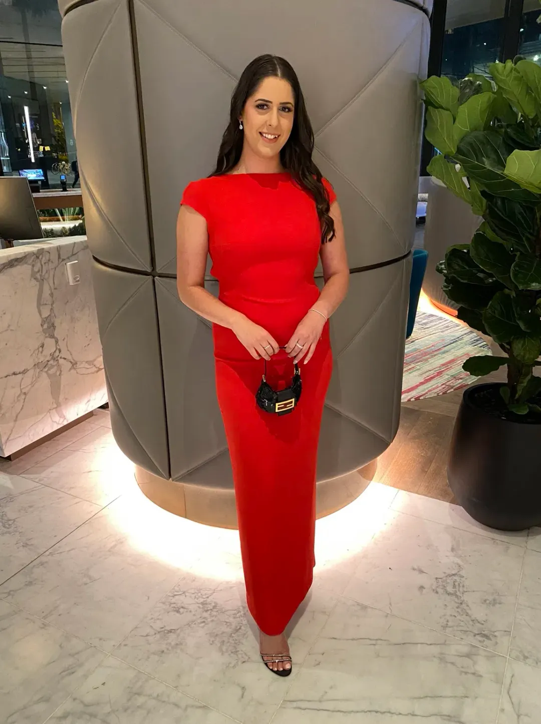 Carla Zampatti Bareback Beauty Gown Red Size 10 for rent on The Volte - main image