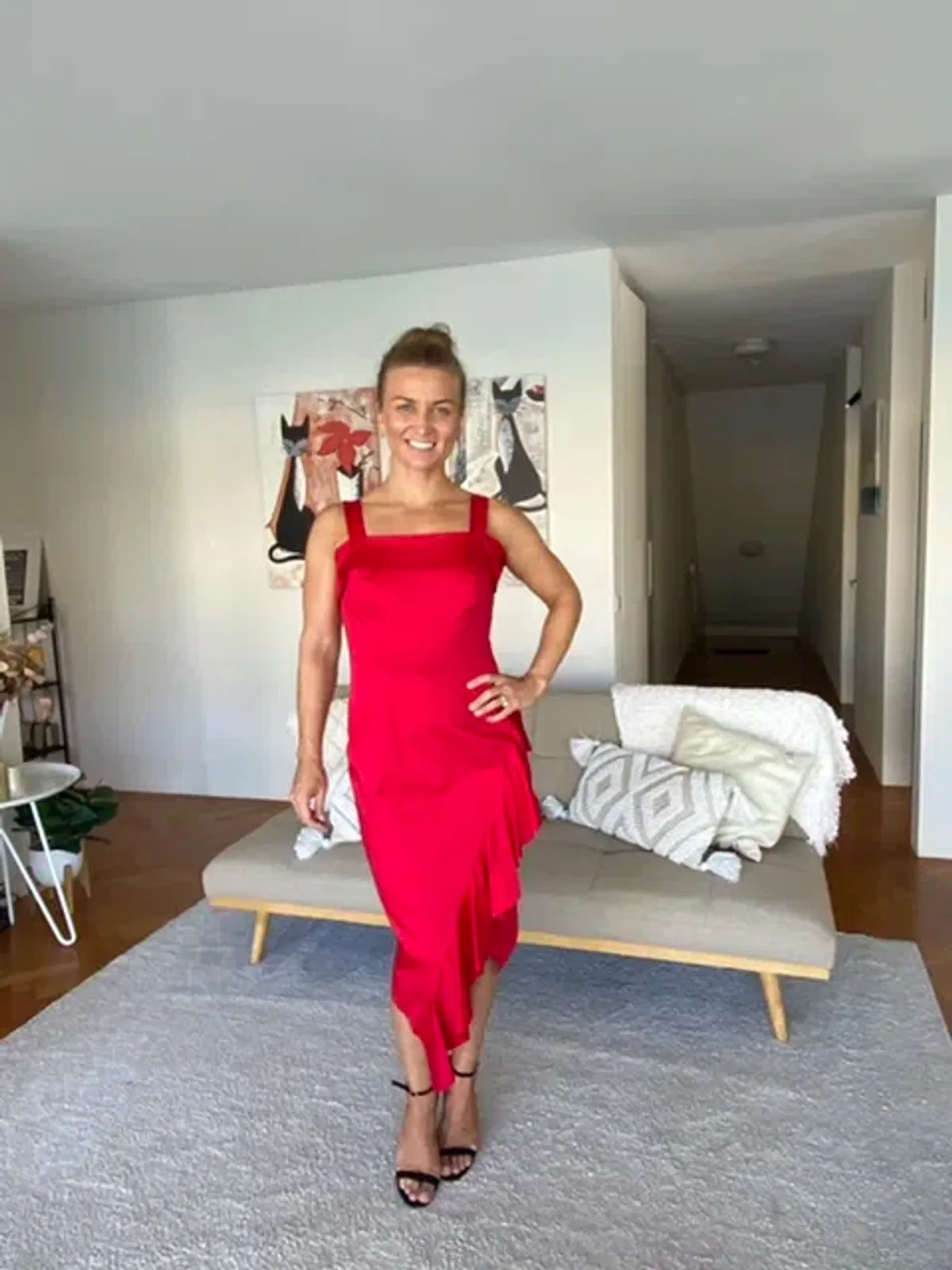 Anthea Crawford Cocktail Dress Red Size 10 for rent on The Volte - main image