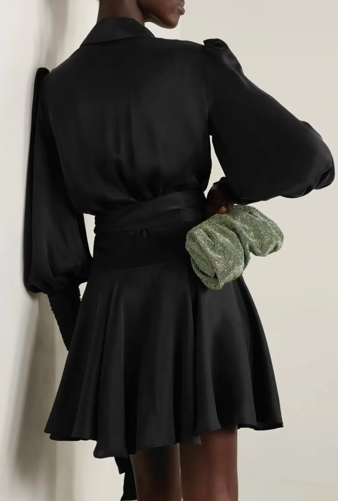 Zimmerman Silk Wrap Mini Dress Black Size 2/AU 12 for rent on The Volte - main image