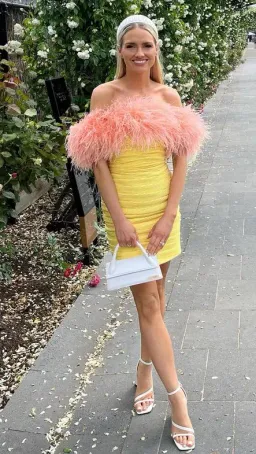 Rachel Gilbert Zion Mini Dress Lemon Size AU 8 for rent on The Volte - image 2