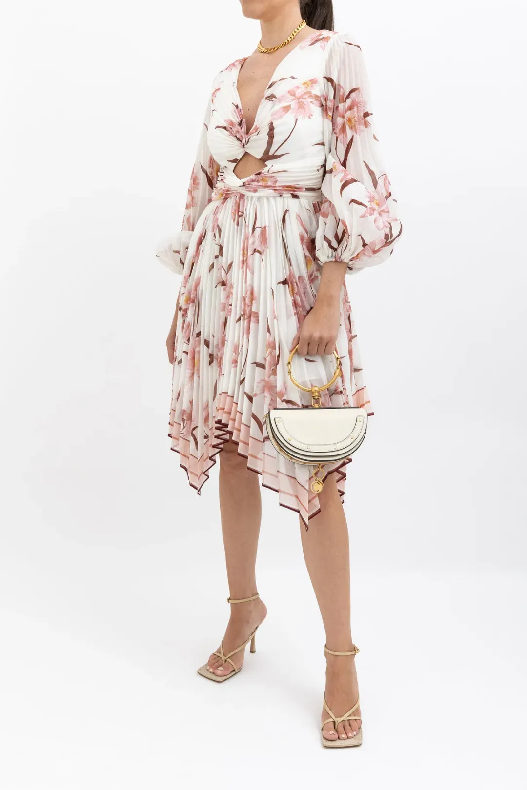 Zimmermann Corsage Pleat Mini Dress Floral international Size 2/AU 12 for rent on The Volte - main image