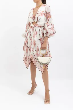 Zimmermann Corsage Pleat Mini Dress Floral international Size 2/AU 12 for rent on The Volte - image 1