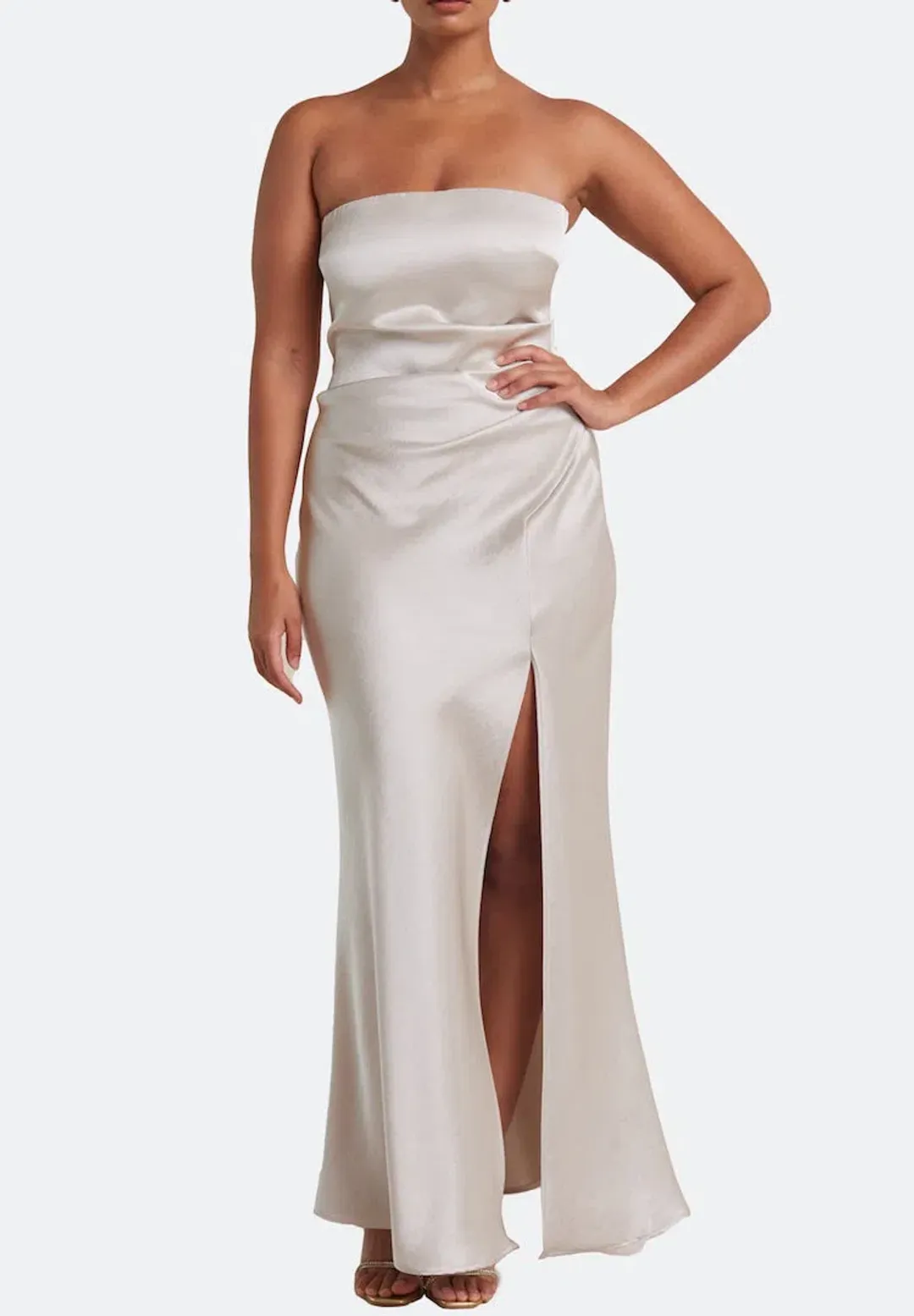 Bec & Bridge The Dreamer Strapless Maxi Dress in Sand Size 10 / M for rent on The Volte - main image