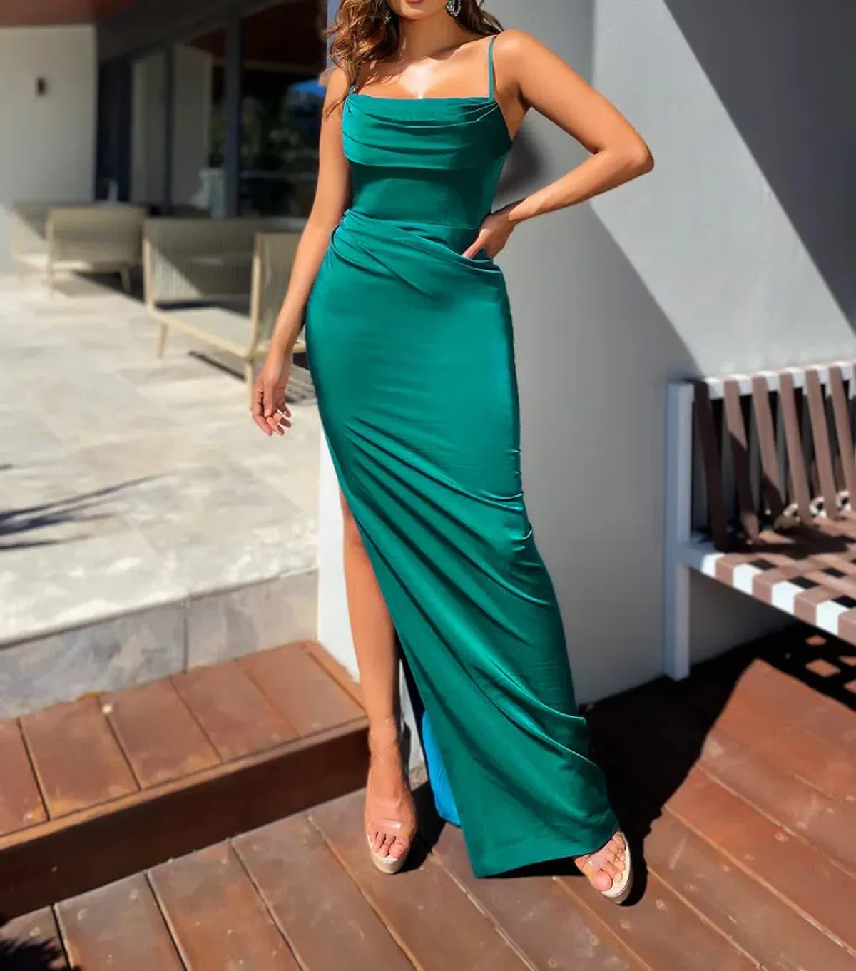 Jadore Cindy Gown Green Size 14 for rent on The Volte - main image