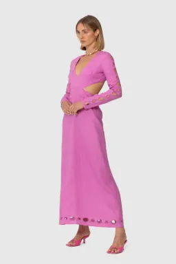 The Wolf Gang La Joya Cut Out Maxi Dress Pink Size M / AU 10 for rent on The Volte - image 2