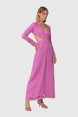 The Wolf Gang La Joya Cut Out Maxi Dress Pink Size M / AU 10 for rent on The Volte - image 5