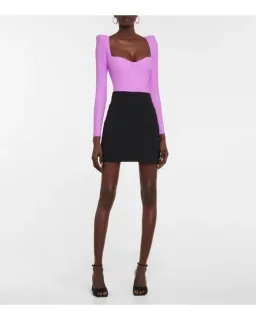 Alex Perry Reese Bodysuit and Logan Ruched Mini Skirt Set Pink Size XS / Au 6 for rent on The Volte - image 1