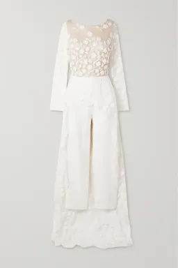 Rime Arodaky Patsy Lace Trimmed Jumpsuit White Size 6 for rent on The Volte - image 4