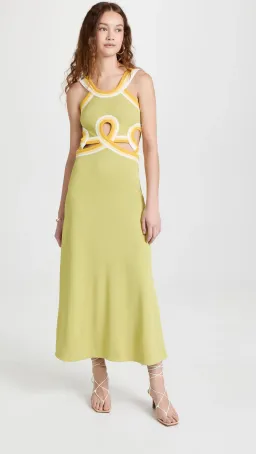Christopher Esber Looped Verner Bind Dress Green Multi Size 8 for rent on The Volte - image 1