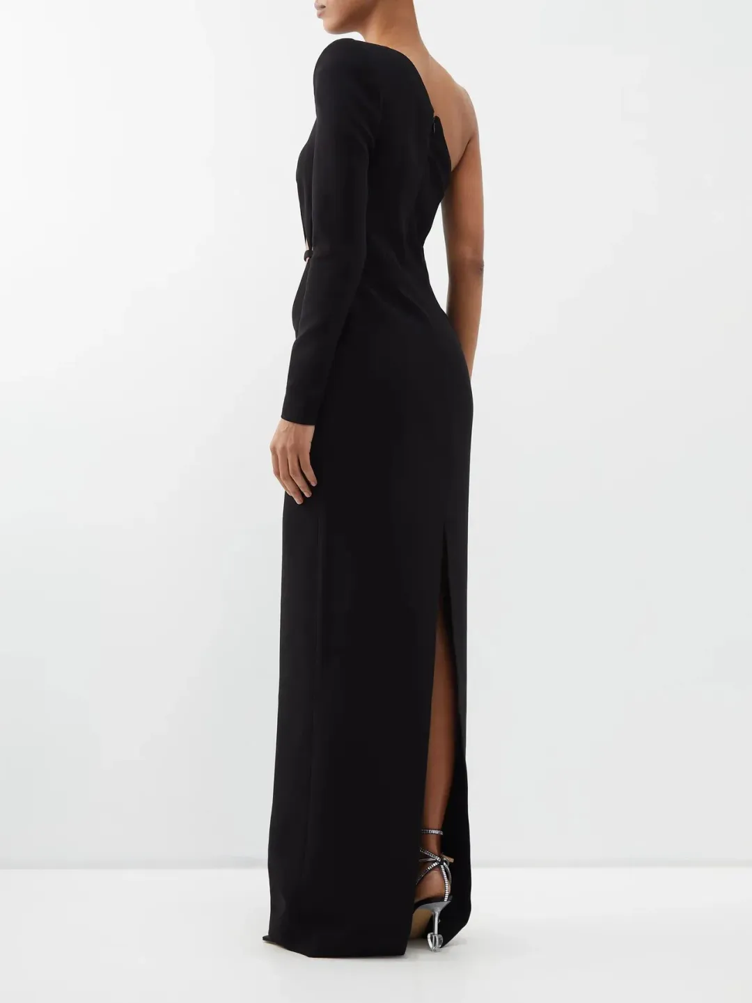 Monot One-Shoulder Cut Out Crepe Black Size 8 for rent on The Volte - main image