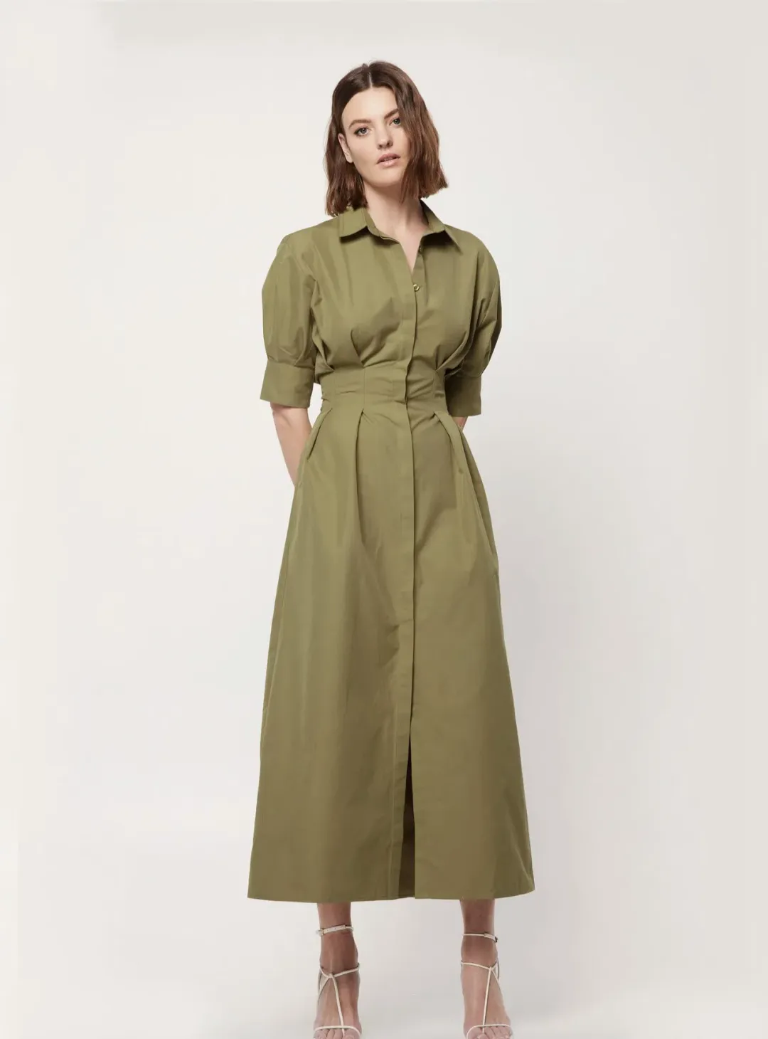 Mossman The Time Off Shirt Dress Green Size 8 for rent on The Volte - main image
