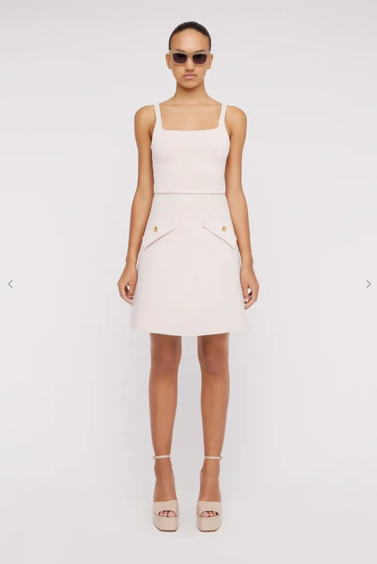 Scanlan Theodore Crepe Knit Square Pocket Dress Pink Size XS/ AU 6 for rent on The Volte - main image